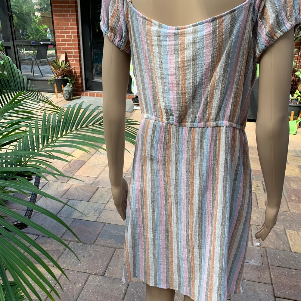 Angie brand Pastel Striped Midi Dress size large - Picture 10 of 15